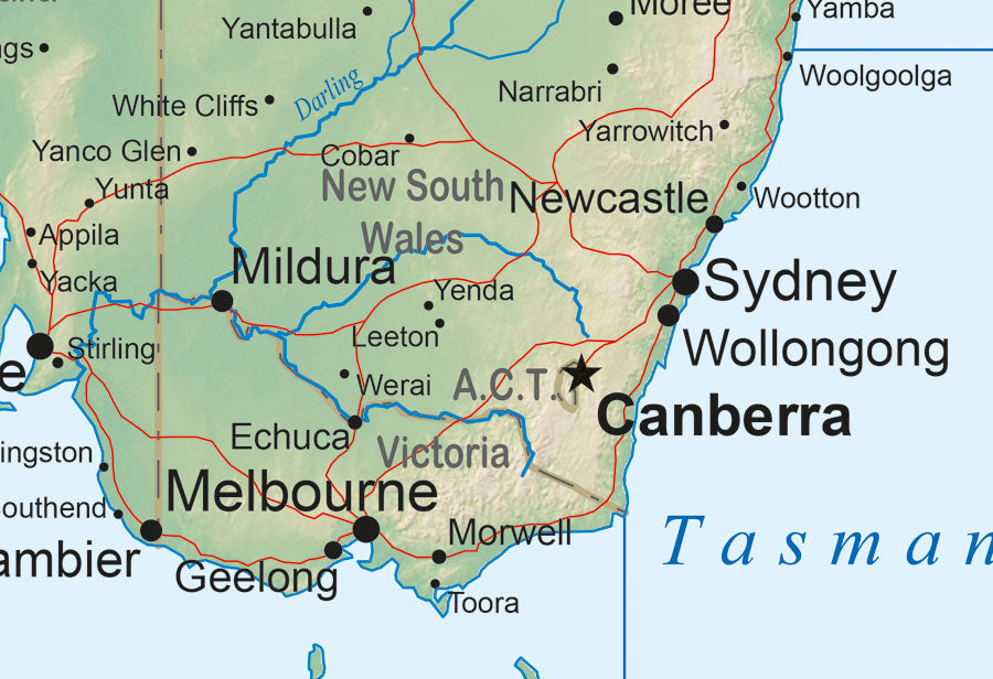 Map of Australia Wallpaper Mural Wall