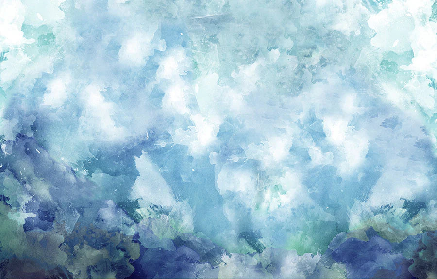 Celestial abstract wallpaper mural design in living room setting
