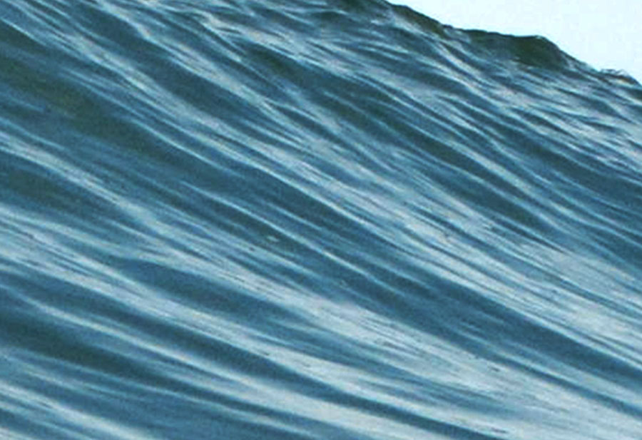 Close up view of Ocean Blue Wave Wall Mural