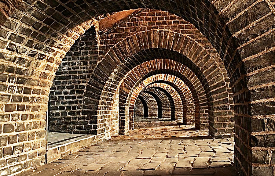 Brick Tunnel Wallpaper Wall Mural