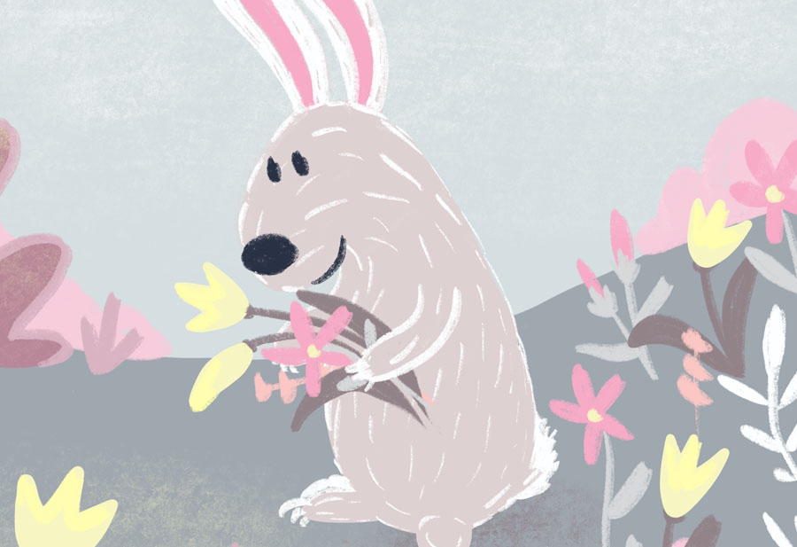 Cute Happy Bunnies Wallpaper Mural