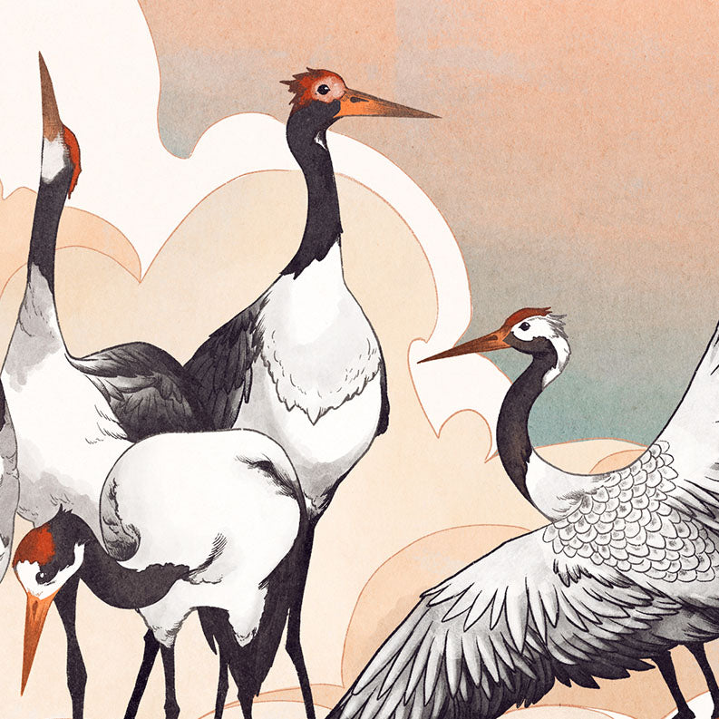 Crane Birds Wallpaper Mural