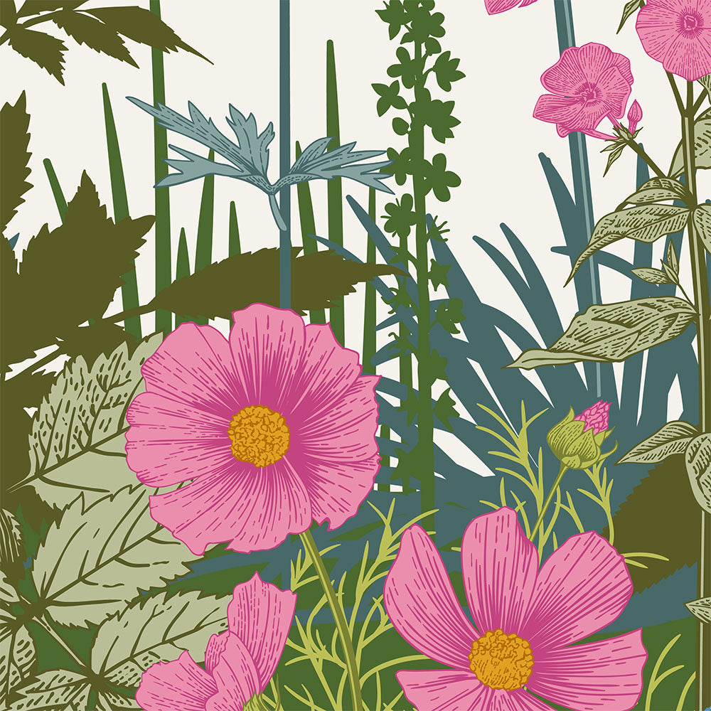 Electric Garden Floral Wallpaper Mural