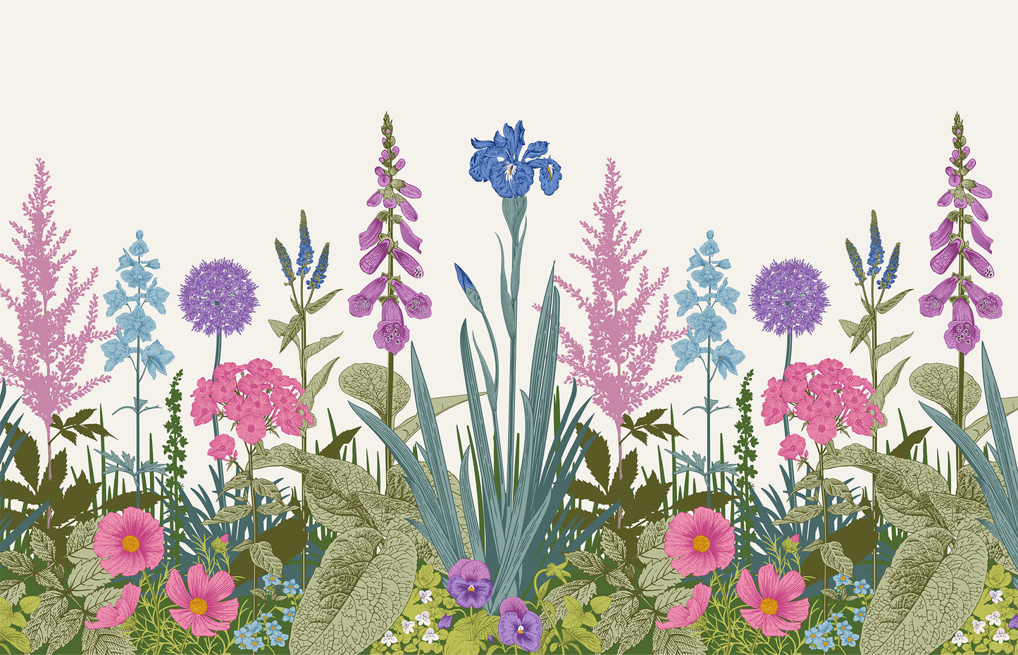 Electric Garden Floral Wallpaper Mural