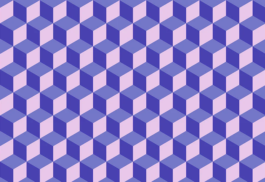 Blueberry cube 3d wallpaper design in a room setting