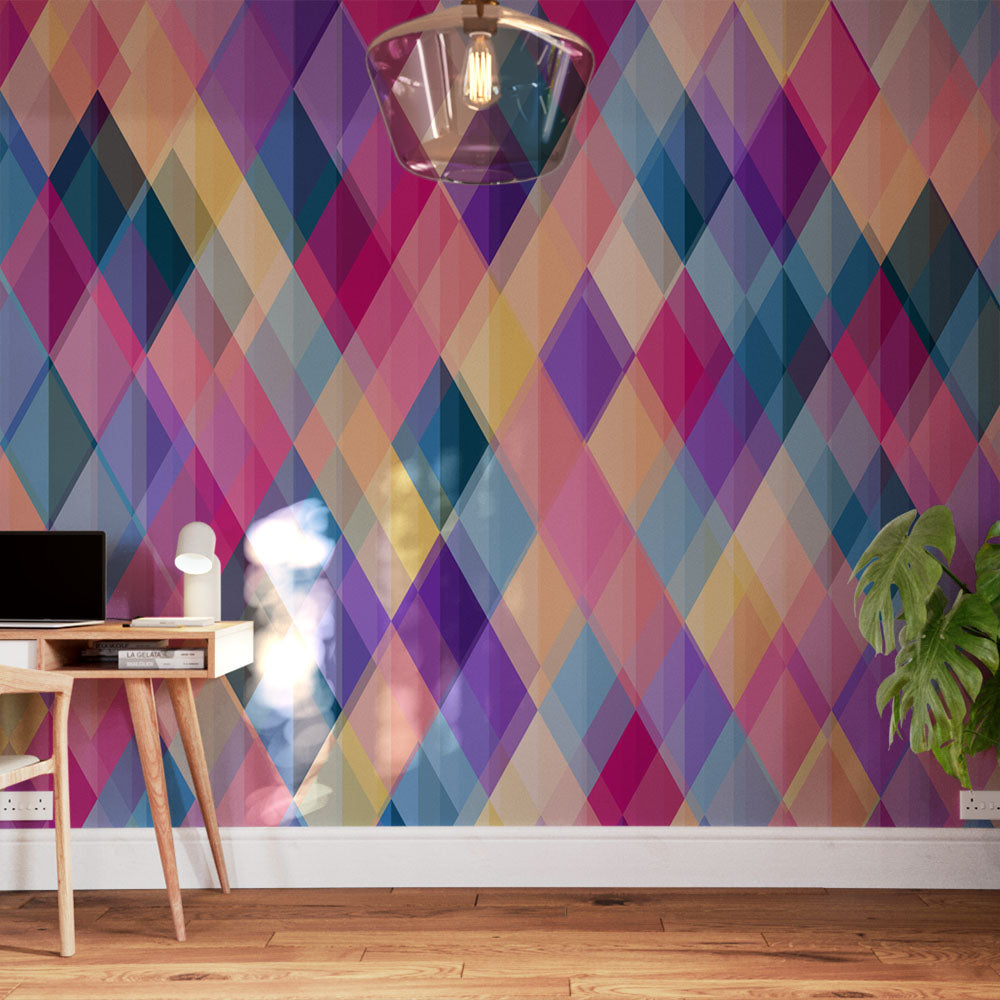 Geometric Carnival Wallpaper Design Wall Mural