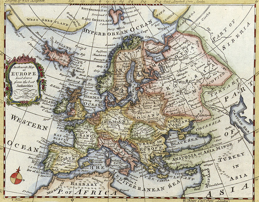 Vintage Europe Map Wall Mural design