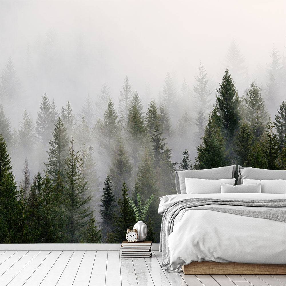 Misty Forest Landscape wallpaper mural