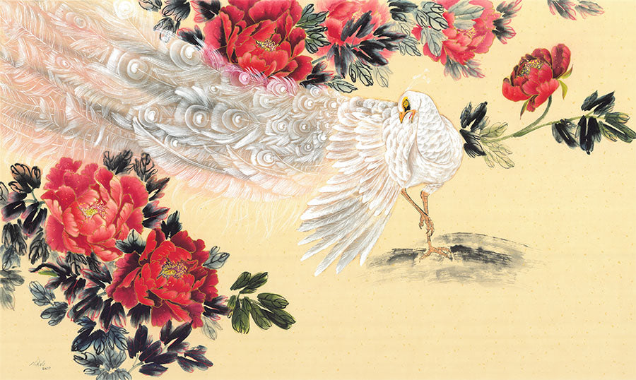 Peacock and The Peony - Nikole Lowe Wallpaper Collection by Wallpapered