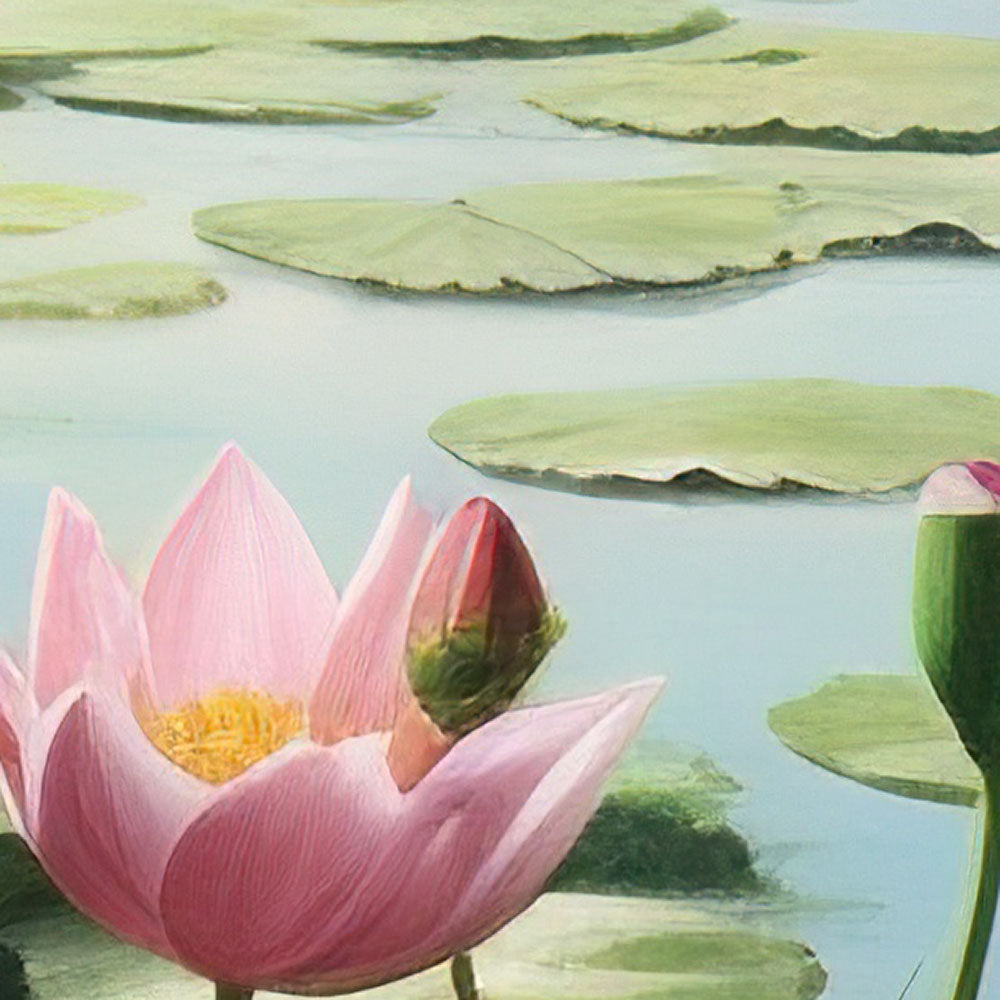 Stunning Scene Nature Lotus Lake Wallpaper Mural