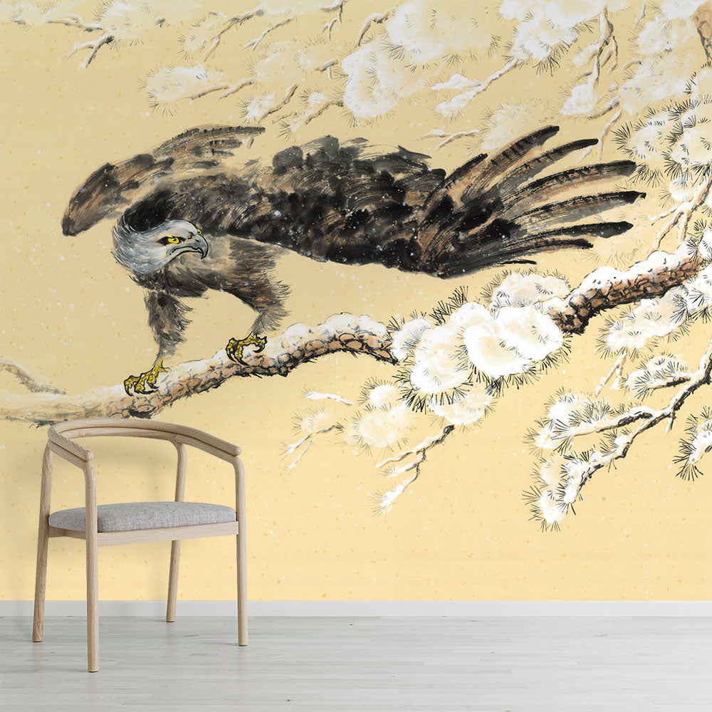 Eagle In The Snow Wallpaper Mural - Nikole Lowe Wallpaper Collection by Wallpapered