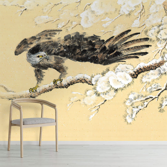 Eagle In The Snow Wallpaper Mural - Nikole Lowe Wallpaper Collection by Wallpapered