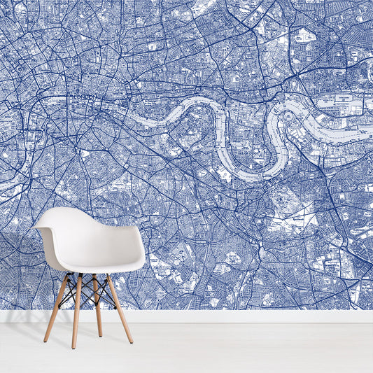 Blue Custom Explorer Map Wallpaper mural
