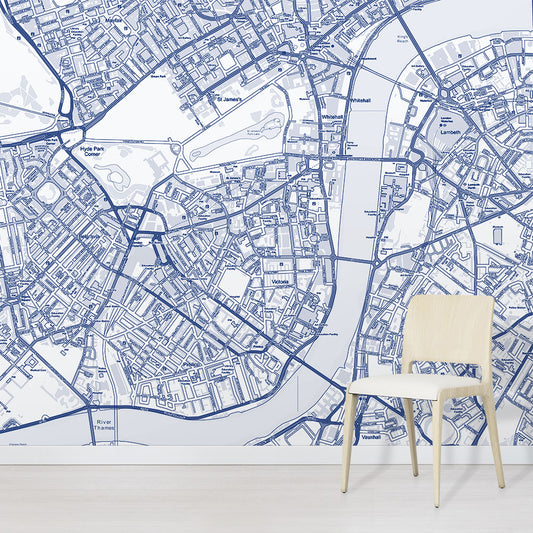 OS Street Map Wall mural Wallpaper in Blue