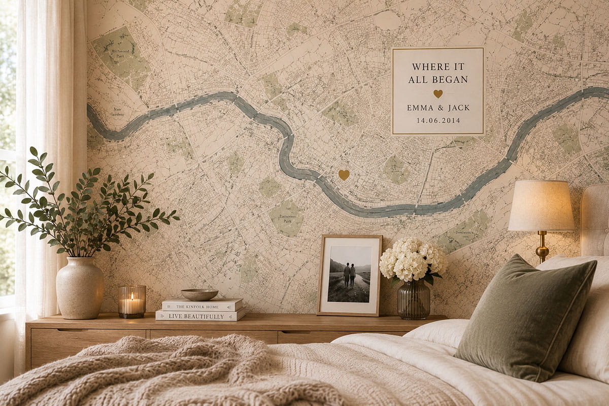 Personalised Map Mural Gifts: Can Custom Map Wallpaper Be a Unique Wedding and Anniversary Present?