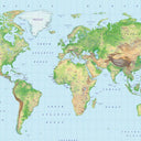 Black and White Atlas World Map Wallpaper Mural