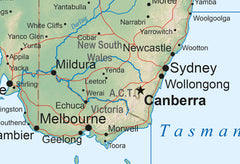 Map of Australia Wallpaper Mural Wall