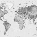 Black and White Atlas World Map Wallpaper Mural