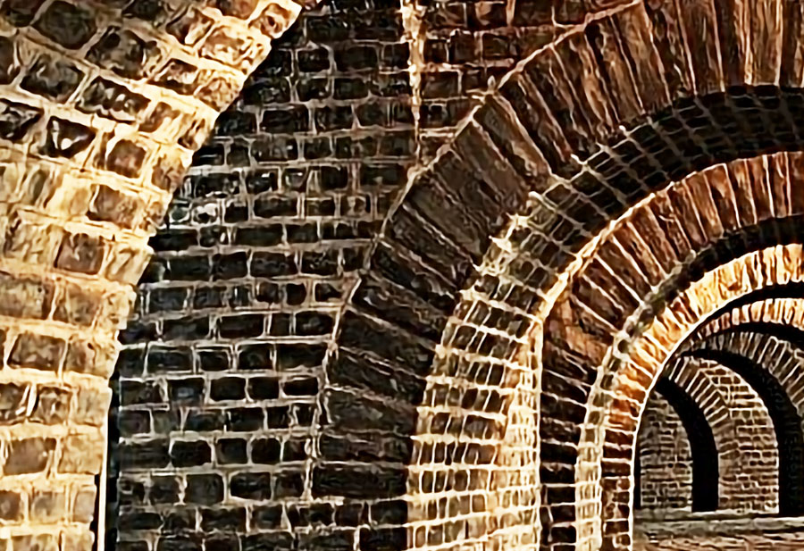 Brick Tunnel Wall Mural Close up view