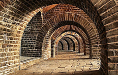 Brick Tunnel Wallpaper Wall Mural
