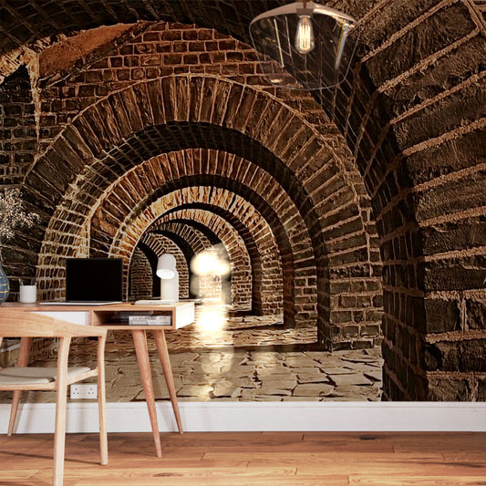 Brick Tunnel Wallpaper Wall Mural