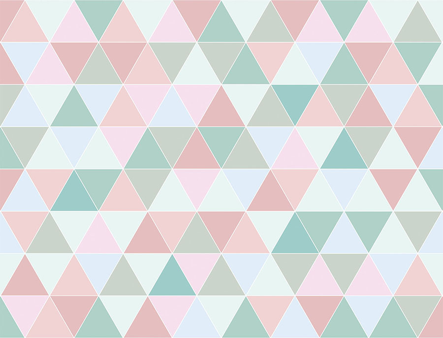 Pastel Coloured Triangle Wallpaper Wall Mural design