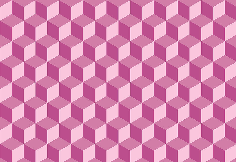 Geo Cube Geometric Design Raspberry Wallpaper Mural