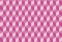 Geo Cube Geometric Design Raspberry Wallpaper Mural