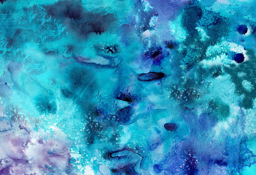 Blue toned sea colours abstract wallpaper wall mural