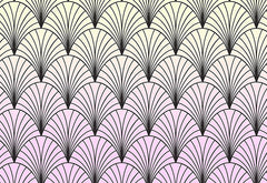 Sherbet Deco Shells Ombre Wallpaper Mural Design