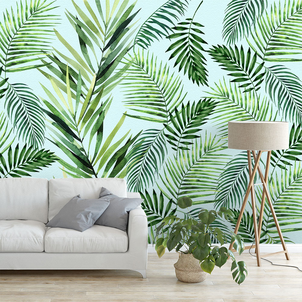 Tropical Ferns Wallpaper Design Wall Mural