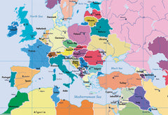 Colourful and fun world map wallpaper design