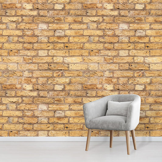 Yellow brick effect wallpaper wall mural design