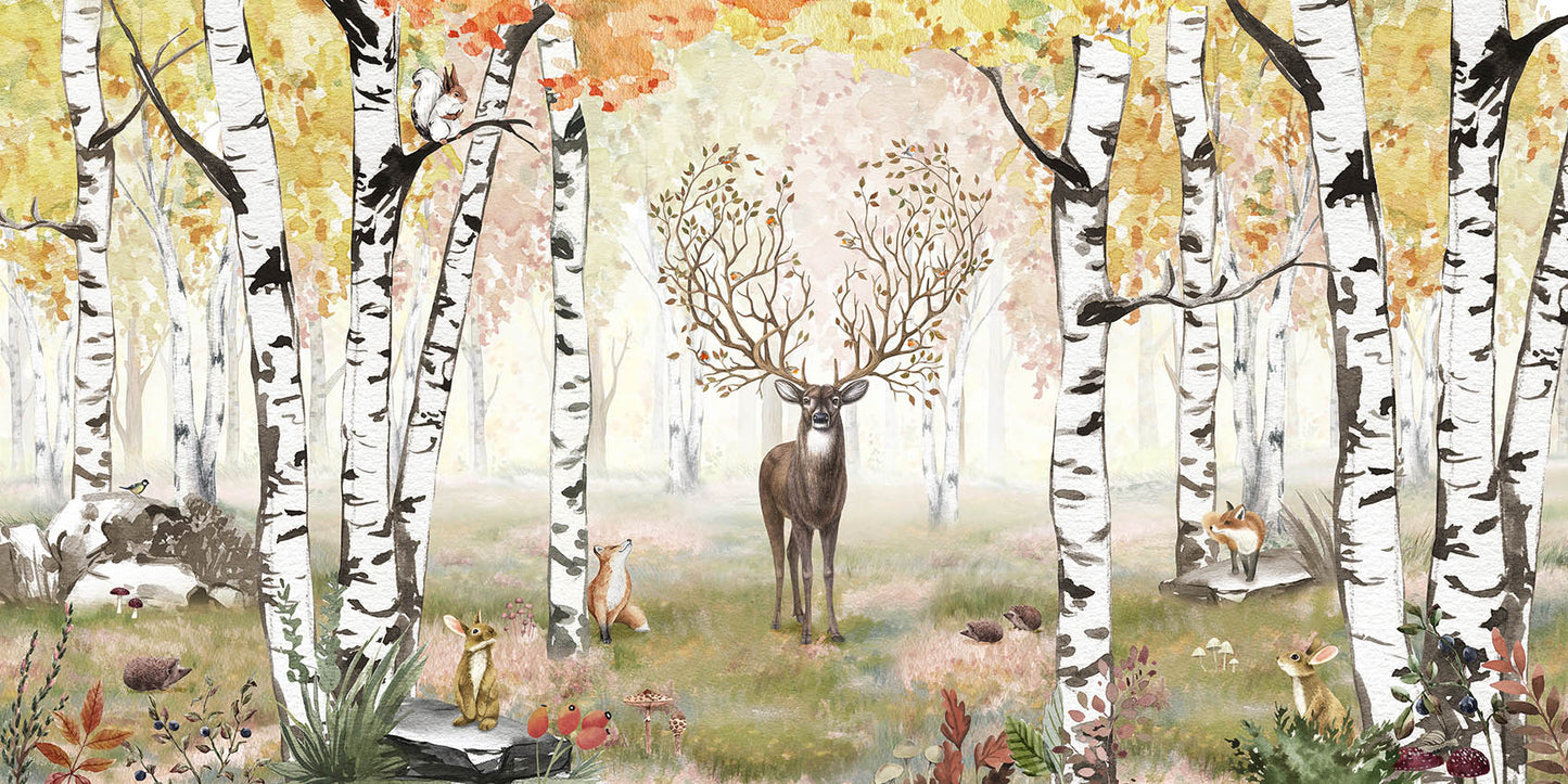 Amazing Antlers Autumn wallpaper mural by Kikki Belle