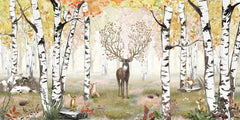 Amazing Antlers Autumn wallpaper mural by Kikki Belle