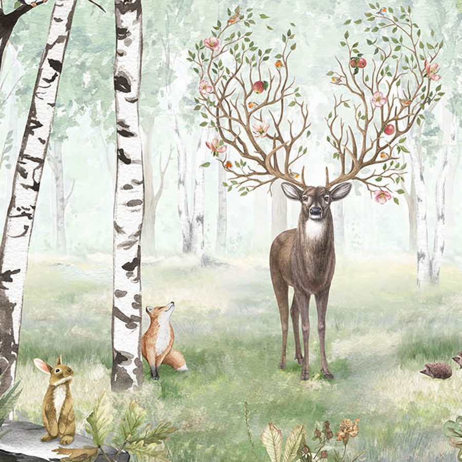 Close-up of the Amazing Antlers Summer wallpaper mural