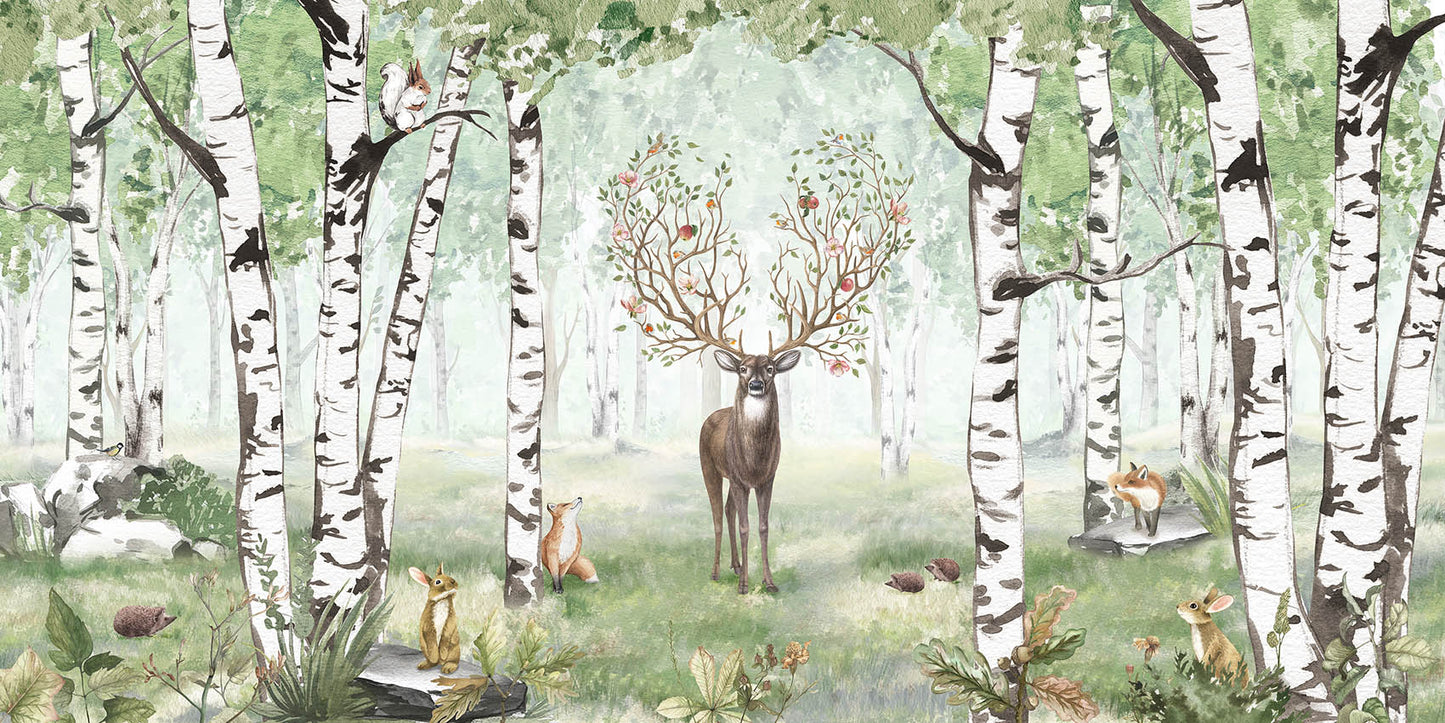 Amazing Antlers Summer wallpaper mural by Kikki Belle