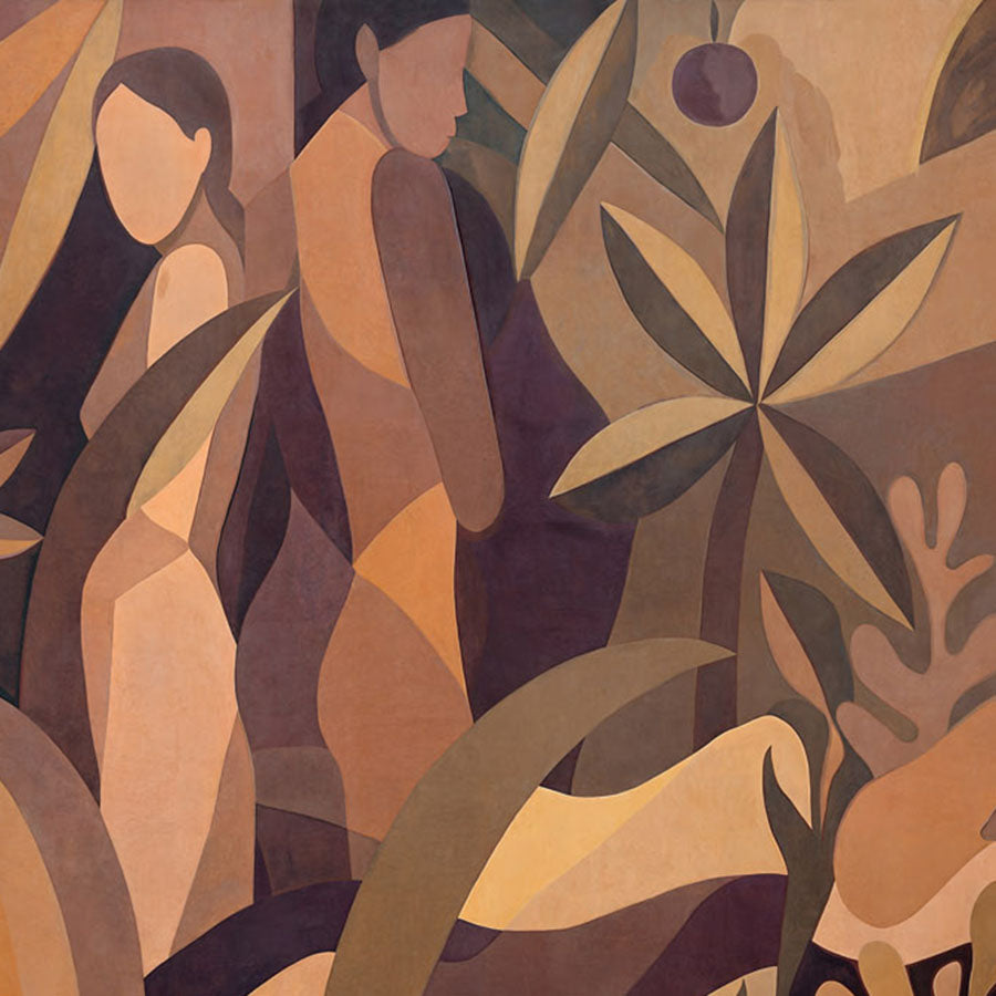 Close-up of the Amber Muse wallpaper mural by Grigory Gladarev