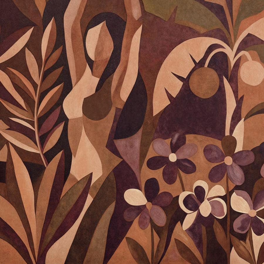 Close-up of the Amber Veil wallpaper mural by Grigory Gladarev