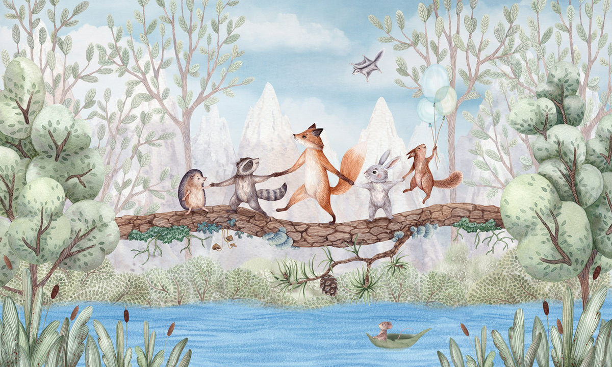 Animal Adventure wallpaper mural by Oliver Robins