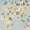 Close-up of the Animal Atlas – Blue wallpaper mural by Oliver Robins
