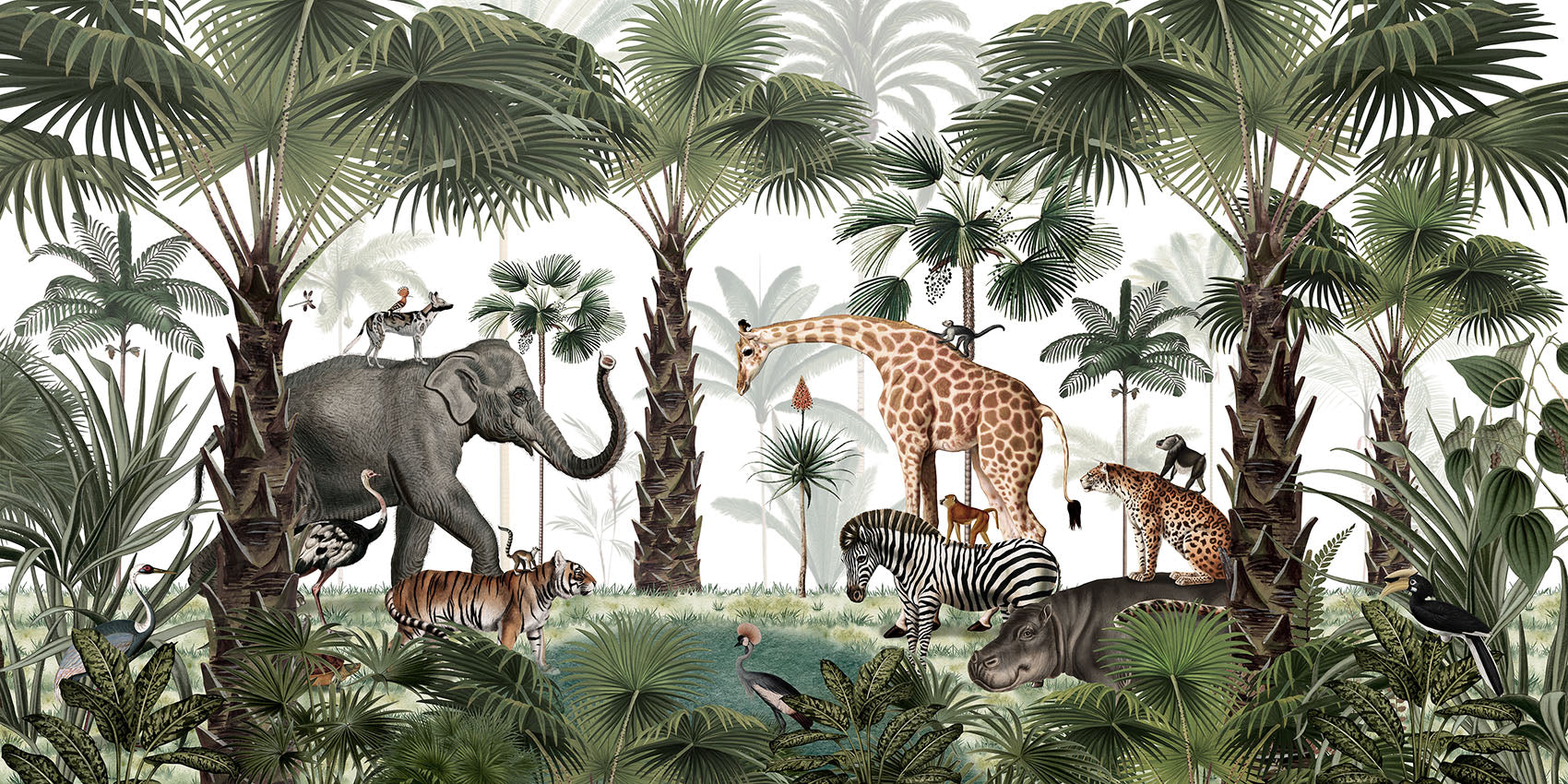 Animal Kingdom wallpaper mural by Kikki Belle