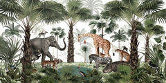 Animal Kingdom wallpaper mural by Kikki Belle