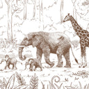 Close-up of the Animal Parade – Brown wallpaper mural