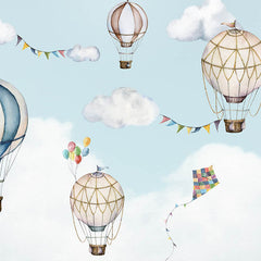 Close-up of the Balloon Bonanza wallpaper mural by Oliver Robins