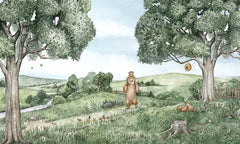 Bears and Bees wallpaper mural by Kikki Belle