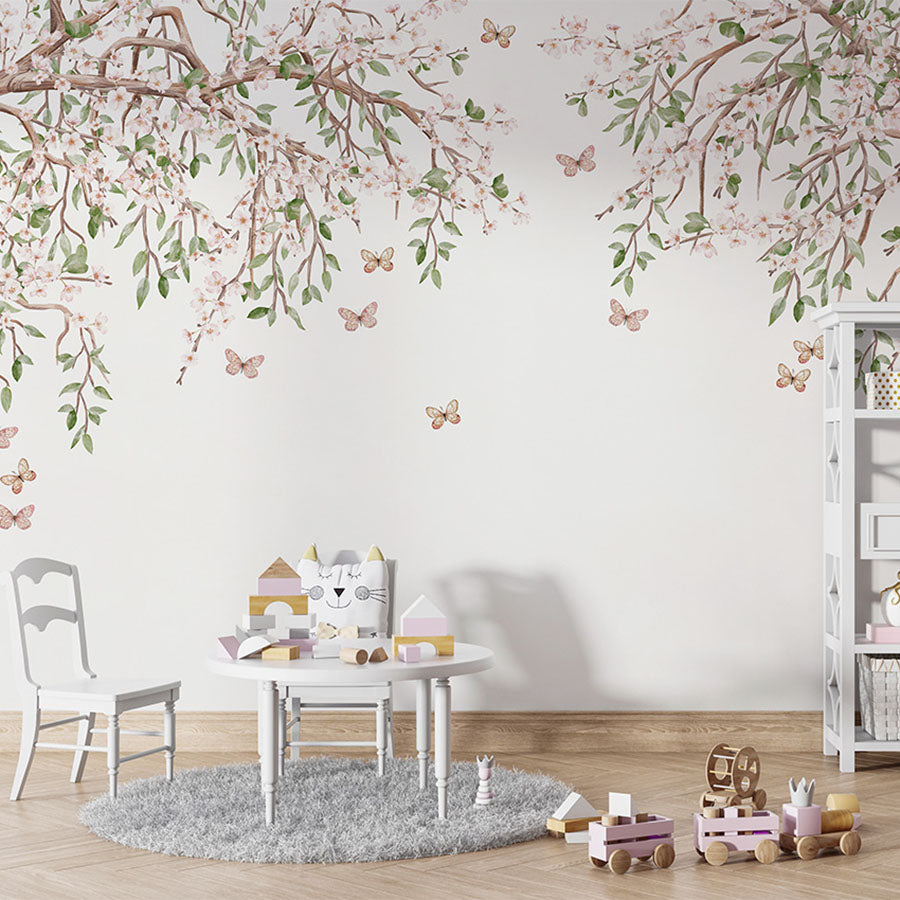 Blooming Blossom wallpaper mural in a children’s playroom
