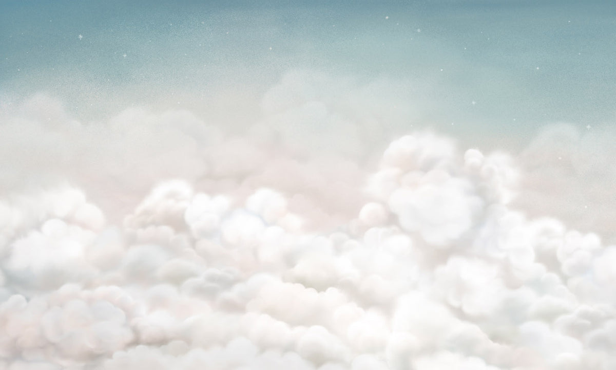 Calming Clouds – Blue wallpaper mural by Oliver Robins