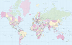 Candy world map wallpaper mural design