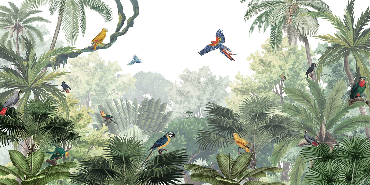 Canopy Jungle – Natural wallpaper mural by Kikki Belle